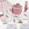 Set Botez "Ecaterina", format din Trusou Complet, Lumanare si Tinuta Eleganta, model Minnie, 15 piese, pentru Fete, culoare Roz , marca LoreBebe ® - imagine 2