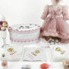 Set Botez "Iris Beatrice", format din Trusou Complet, Lumanare si Tinuta Eleganta, model Ursulet, 13 piese, pentru Fete, culoare Roz , marca LoreBebe ® - imagine 2
