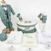 Set Botez "Lucas Ioan", format din Trusou Complet, Lumanare si Tinuta Eleganta, model Ursulet, 17 piese, pentru Baieti, culoare Verde, marca LoreBebe ® - imagine 2