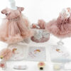 Set Botez "Maya Ionela", format din Trusou Complet, Lumanare si Tinuta Eleganta, model Ingeras, 13 piese, pentru Fete, culoare Roz , marca LoreBebe ® - imagine 2