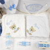 Set Botez "Ryan", format din Trusou Complet, Lumanare si Tinuta Eleganta, model Ursulet, 17 piese, pentru Baieti, culoare Bleumarin, marca LoreBebe ® - imagine 3