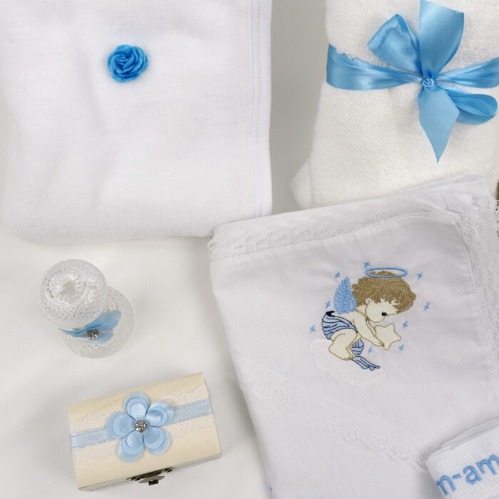 Trusou Botez "Aripile Ingerasului", model Ingeras, 9 piese, pentru Baieti, culoare Bleumarin, marca LoreBebe ® - imagine 3