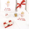 Set Botez "Ingerasul Regal", format din Trusou Complet si Lumanare, model Ingeras, 10 piese, pentru Fete, culoare Rosu, marca LoreBebe ® - imagine 3