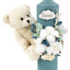 Lumanare Botez din Ceara, model "Dimitri si Prietenul Sau", culoare Turquoise, marca LoreBebe ® - imagine 3