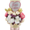 Lumanare Botez din Ceara, model "Eva si Accente Florale", culoare Somon, marca LoreBebe ® - imagine 3
