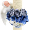 Lumanare Botez din Ceara, model "Atingeri Angelice", culoare Albastru, marca LoreBebe ® - imagine 3