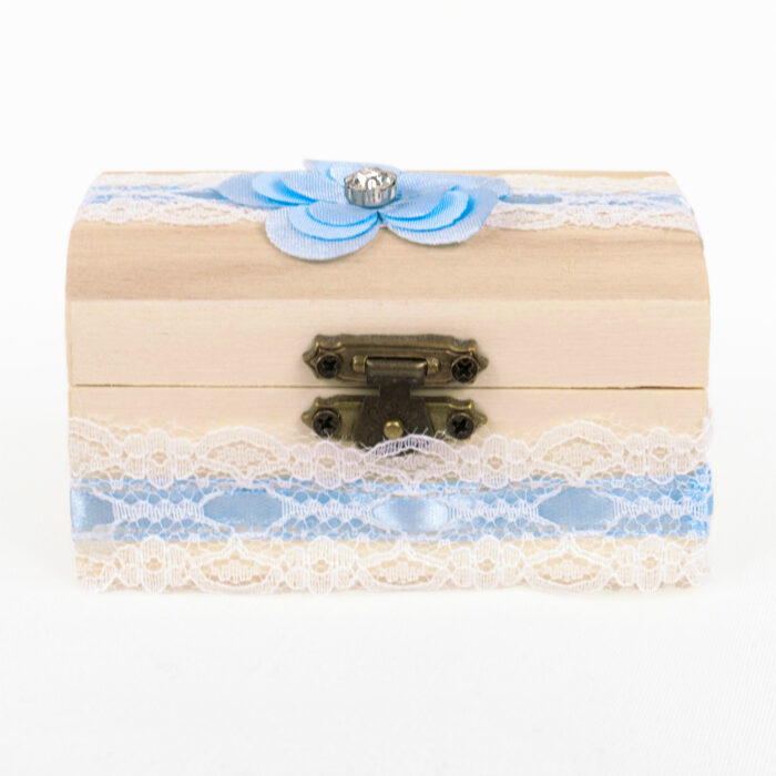 Cutie Prima Suvita din Lemn, model "Miniaturi Florale", culoare Bleumarin, marca LoreBebe ® - imagine 3