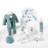 Set Botez "Micul Paradis", format din Trusou Complet, Lumanare si Tinuta Eleganta, model Ursulet, 16 piese, pentru Baieti, culoare Verde, marca LoreBebe ® - imagine 3
