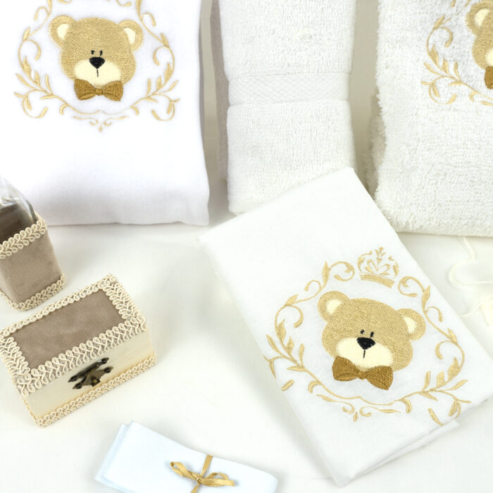 Trusou Botez "Ursuletul Elegant", model Ursulet, 9 piese, pentru Baieti, culoare Bleumarin, marca LoreBebe ® - imagine 3