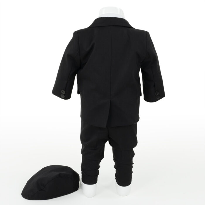 Costum Botez "Daniele", cu Chipiu si Papion, 6 piese, pentru Baieti, culoare Negru, marca LoreBebe ® - imagine 3