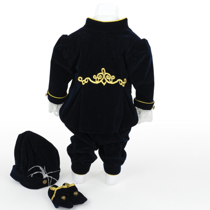 Costum Botez "Harry", cu Chipiu si Papion, 6 piese, pentru Baieti, culoare Negru, marca LoreBebe ® - imagine 3