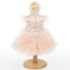 Rochita Botez "Alexia", cu Bentita, 2 piese, pentru Fete, culoare Roz , marca LoreBebe ® - imagine 3