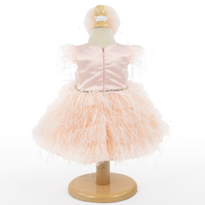 Rochita Botez "Alexia", cu Bentita, 2 piese, pentru Fete, culoare Roz , marca LoreBebe ® - imagine 3