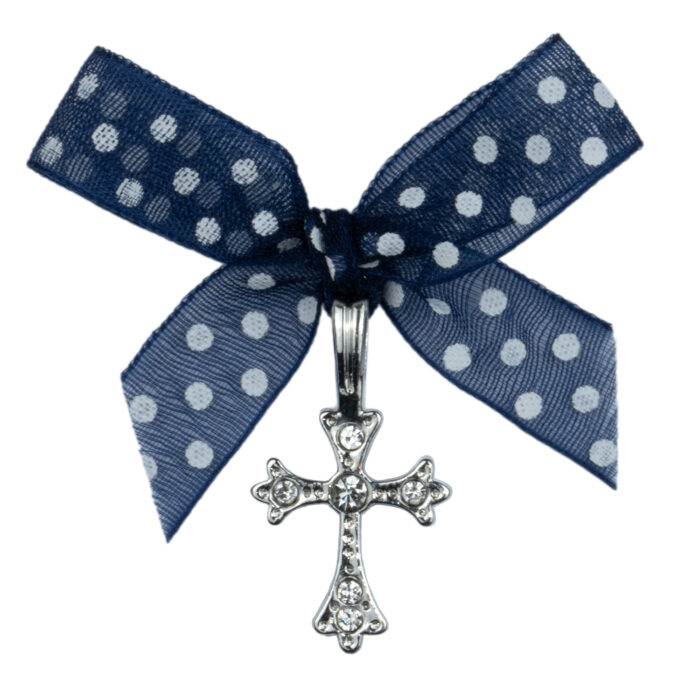 Cruciulita Botez, model "Fundite cu Buline Vesele", pentru Baieti, culoare Albastru, marca LoreBebe ® - imagine 3