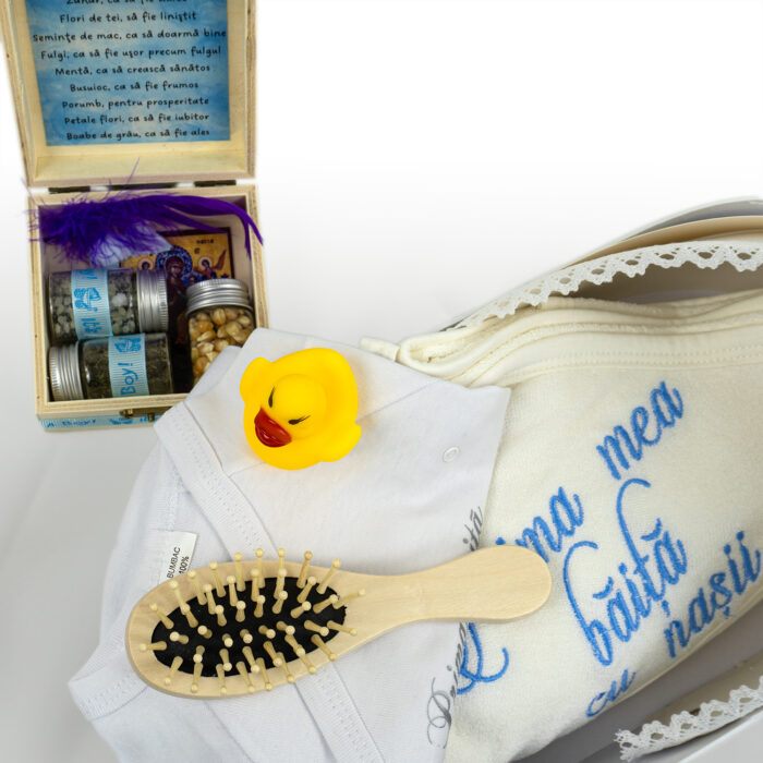Set Prima Baita cu Nasii "Prietenie", model Mickey si Pluto, 6 piese, pentru Baieti, culoare Bleumarin, marca LoreBebe ® - imagine 3