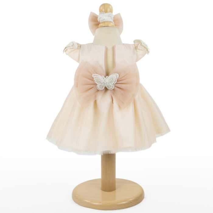 Rochita Botez "Angelica", cu Bentita, 2 piese, pentru Fete, culoare Roz , marca LoreBebe ® - imagine 3