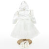 Rochita Botez "Eleonore", cu Bentita, 2 piese, pentru Fete, culoare Alb, marca LoreBebe ® - imagine 3