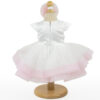 Rochita Botez "Maria", cu Bentita, 2 piese, pentru Fete, culoare Roz , marca LoreBebe ® - imagine 3