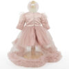 Rochita Botez "Nicole", cu Bentita, 2 piese, pentru Fete, culoare Roz , marca LoreBebe ® - imagine 3