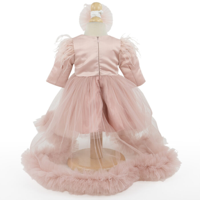 Rochita Botez "Nicole", cu Bentita, 2 piese, pentru Fete, culoare Roz , marca LoreBebe ® - imagine 3