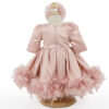 Rochita Botez "Olivia", cu Bentita, 2 piese, pentru Fete, culoare Roz , marca LoreBebe ® - imagine 3