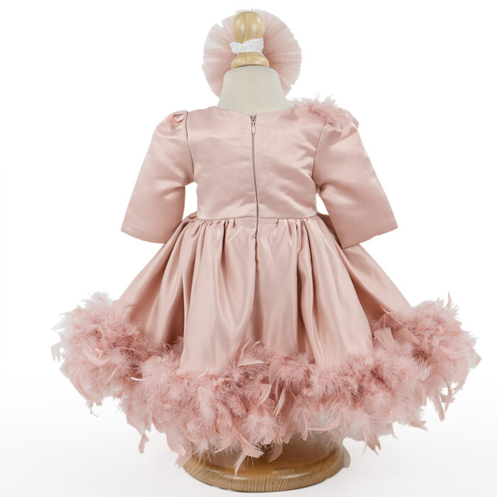 Rochita Botez "Olivia", cu Bentita, 2 piese, pentru Fete, culoare Roz , marca LoreBebe ® - imagine 3