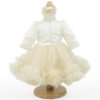 Rochita Botez "Sophie", cu Bentita, 2 piese, pentru Fete, culoare Crem, marca LoreBebe ® - imagine 3