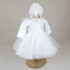 Rochita Botez "Darya", cu Bentita, 2 piese, pentru Fete, culoare Alb, marca LoreBebe ® - imagine 3