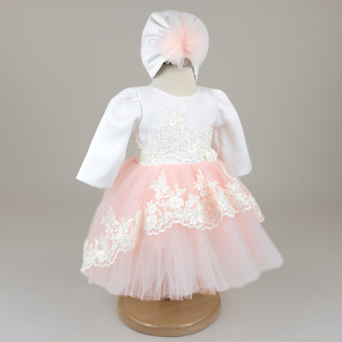 Rochita Botez "Keira", cu Bentita, 2 piese, pentru Fete, culoare Roz , marca LoreBebe ® - imagine 3