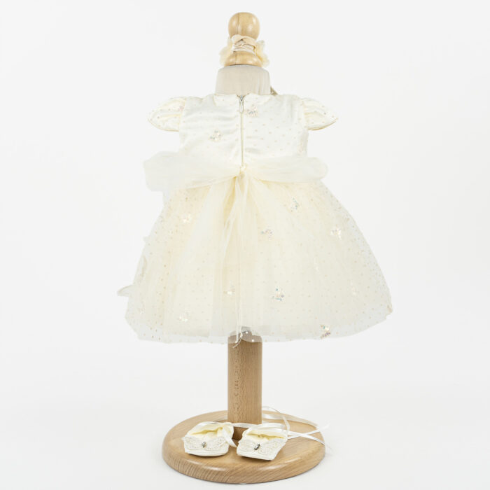 Rochita Botez "Kate", cu Bentita, 2 piese, pentru Fete, culoare Alb, marca LoreBebe ® - imagine 3