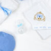 Set Botez "Ursulet de Basm", format din Trusou Complet, Lumanare si Tinuta Eleganta, model Ursulet, 16 piese, pentru Baieti, culoare Bleumarin, marca LoreBebe ® - imagine 3