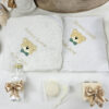 Set Botez "Dominic George", format din Trusou Complet, Lumanare si Tinuta Eleganta, model Ursulet, 17 piese, pentru Baieti, culoare Crem, marca LoreBebe ® - imagine 3