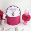 Set Botez "Isabelle Marie", format din Trusou Complet, Lumanare si Tinuta Eleganta, model Ingeras, 14 piese, pentru Fete, culoare Siclam, marca LoreBebe ® - imagine 3