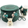 Set Botez "Patrick Ilyas", format din Trusou Complet, Lumanare si Tinuta Eleganta, model Ursulet, 17 piese, pentru Baieti, culoare Verde, marca LoreBebe ® - imagine 4