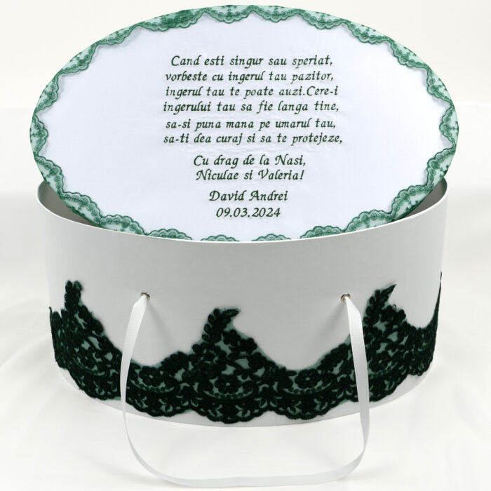 Trusou Botez "Micul Ingeras", model Ingeras, 9 piese, pentru Baieti, Fete, culoare Verde, marca LoreBebe ® - imagine 4