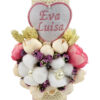 Lumanare Botez din Ceara, model "Eva si Accente Florale", culoare Somon, marca LoreBebe ® - imagine 4