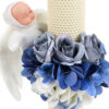 Lumanare Botez din Ceara, model "Atingeri Angelice", culoare Albastru, marca LoreBebe ® - imagine 4