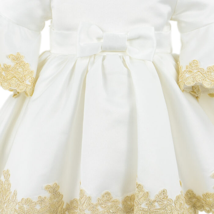 Rochita Botez "Isabela", cu Bentita, 2 piese, pentru Fete, culoare Auriu, marca LoreBebe ® - imagine 4