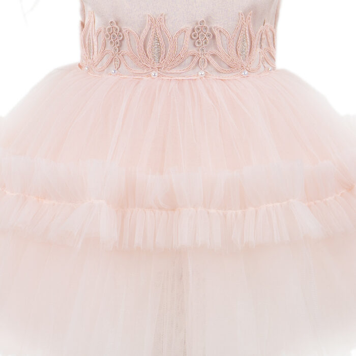 Rochita Botez "Karina", cu Bentita, 2 piese, pentru Fete, culoare Roz , marca LoreBebe ® - imagine 4