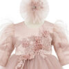 Rochita Botez "Nicole", cu Bentita, 2 piese, pentru Fete, culoare Roz , marca LoreBebe ® - imagine 4