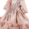 Rochita Botez "Olivia", cu Bentita, 2 piese, pentru Fete, culoare Roz , marca LoreBebe ® - imagine 4
