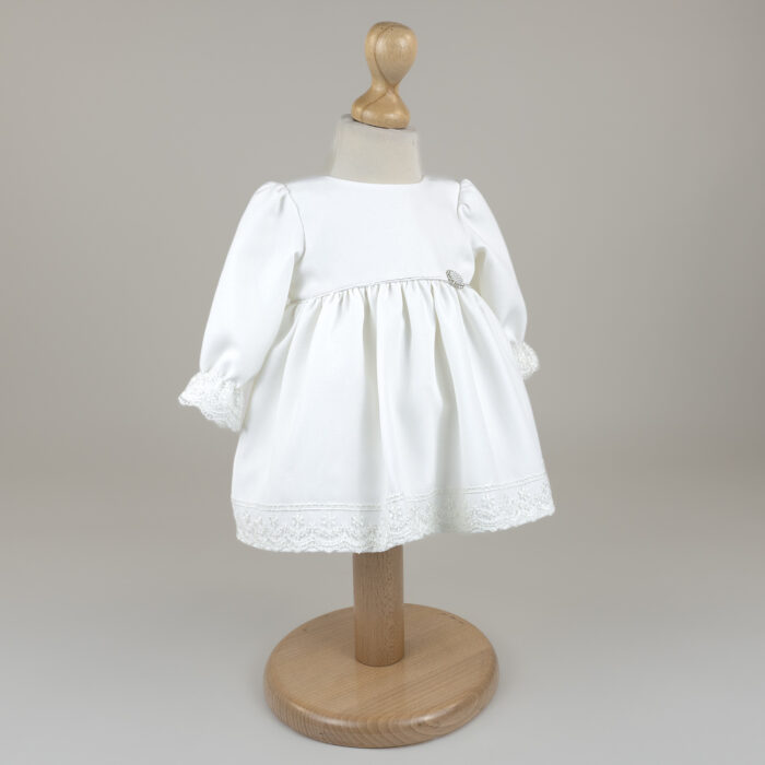 Rochita Botez "Kaida", cu Bentita, 2 piese, pentru Fete, culoare Alb, marca LoreBebe ® - imagine 4