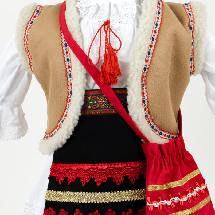Rochita Botez - Port Traditional "Marioara", cu Batic si Traista, 6 piese, pentru Fete, culoare Multicolor, marca LoreBebe ® - imagine 4