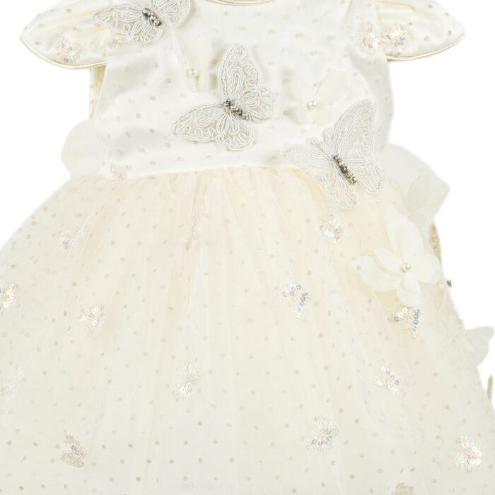 Rochita Botez "Kate", cu Bentita, 2 piese, pentru Fete, culoare Alb, marca LoreBebe ® - imagine 4