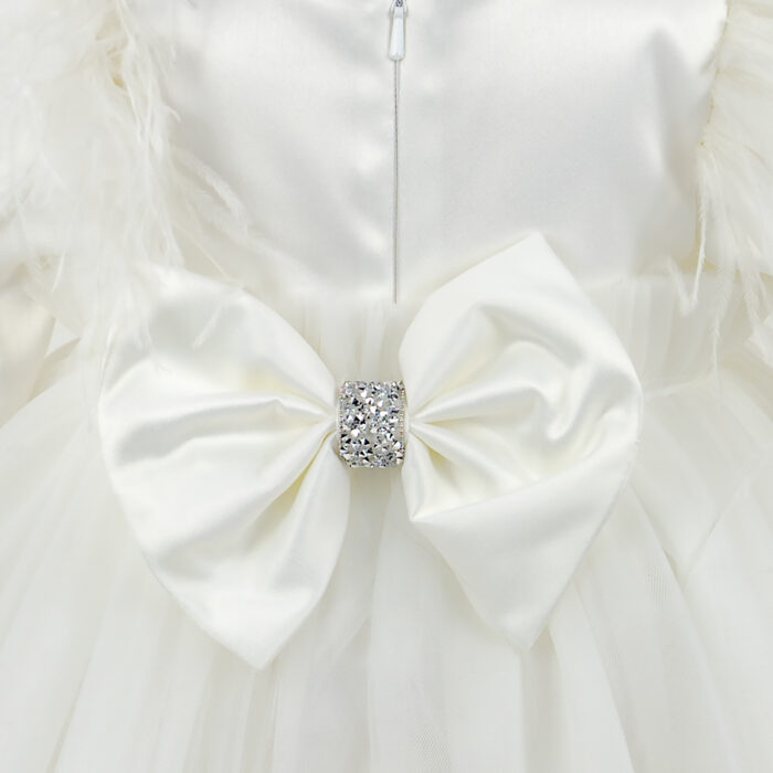 Rochita Botez "Alice", cu Bentita, 2 piese, pentru Fete, culoare Alb, marca LoreBebe ® - imagine 4