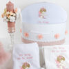 Set Botez "Ingerasul Dulce", format din Trusou Complet, Lumanare si Tinuta Eleganta, model Ingeras, 12 piese, pentru Fete, culoare Roz , marca LoreBebe ® - imagine 4