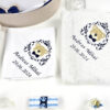 Set Botez "Andreas Mihai", format din Trusou Complet, Lumanare si Tinuta Eleganta, model Ursulet, 17 piese, pentru Baieti, culoare Albastru, marca LoreBebe ® - imagine 4