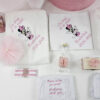 Set Botez "Ecaterina", format din Trusou Complet, Lumanare si Tinuta Eleganta, model Minnie, 15 piese, pentru Fete, culoare Roz , marca LoreBebe ® - imagine 4
