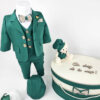 Set Botez "Florin Anaser", format din Trusou Complet, Lumanare si Tinuta Eleganta, model Ursulet, 17 piese, pentru Baieti, culoare Verde, marca LoreBebe ® - imagine 4