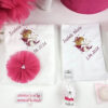 Set Botez "Isabelle Marie", format din Trusou Complet, Lumanare si Tinuta Eleganta, model Ingeras, 14 piese, pentru Fete, culoare Siclam, marca LoreBebe ® - imagine 4